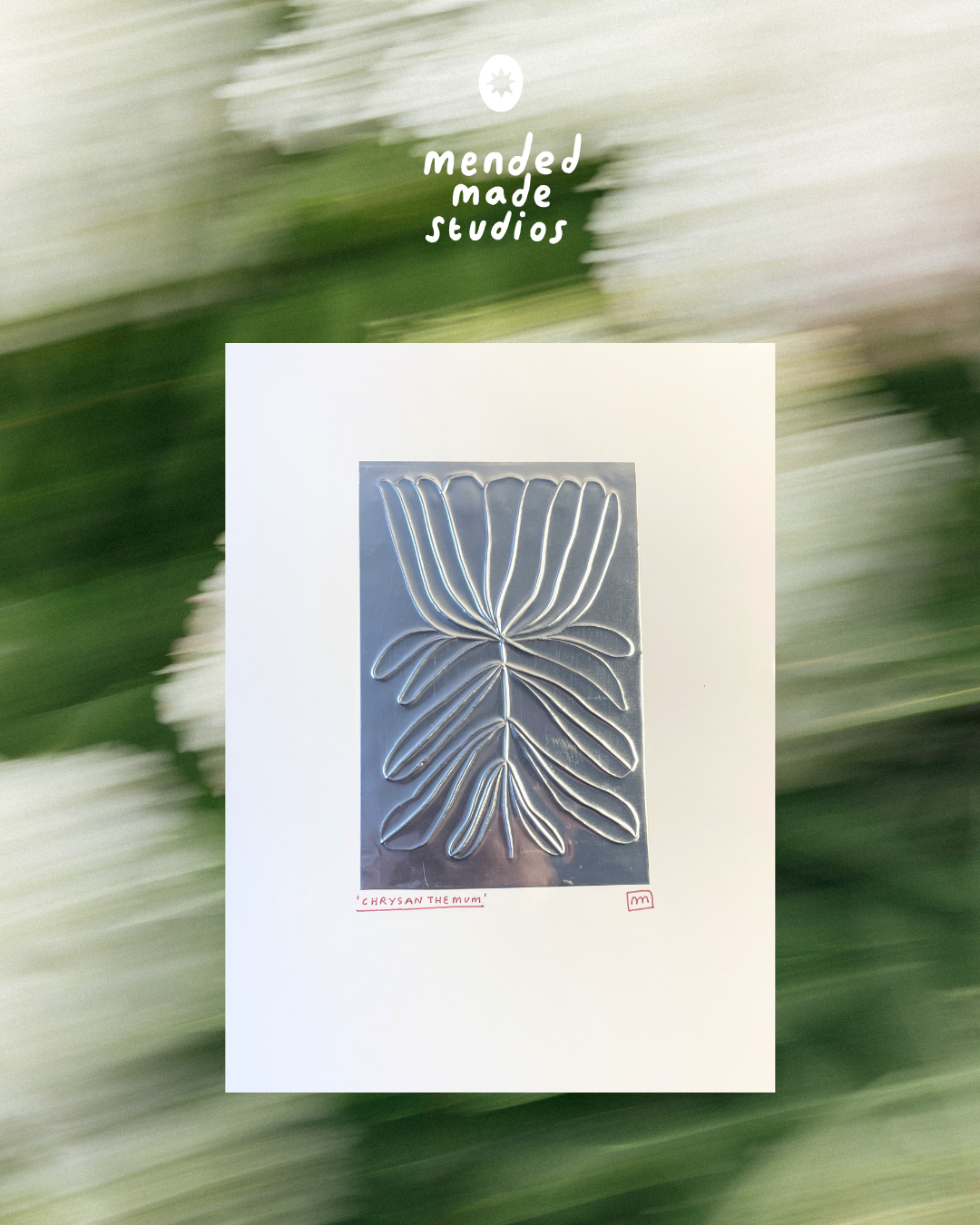 'Chrysanthemum' Hand Embossed Artwork