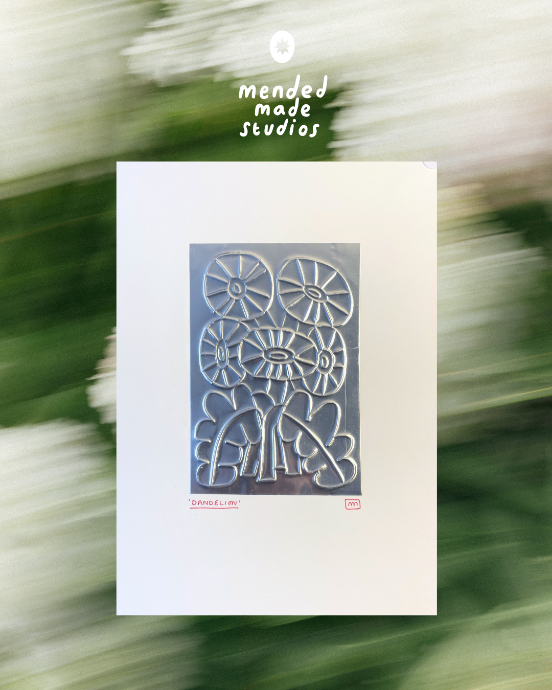 'Dandelion' Hand Embossed Artwork