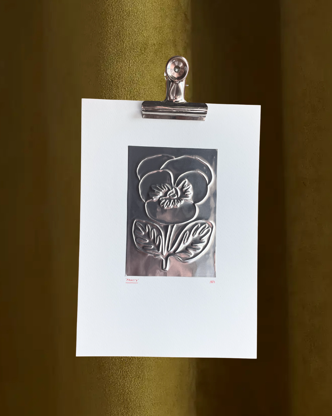 'Pansy' Hand Embossed Artwork