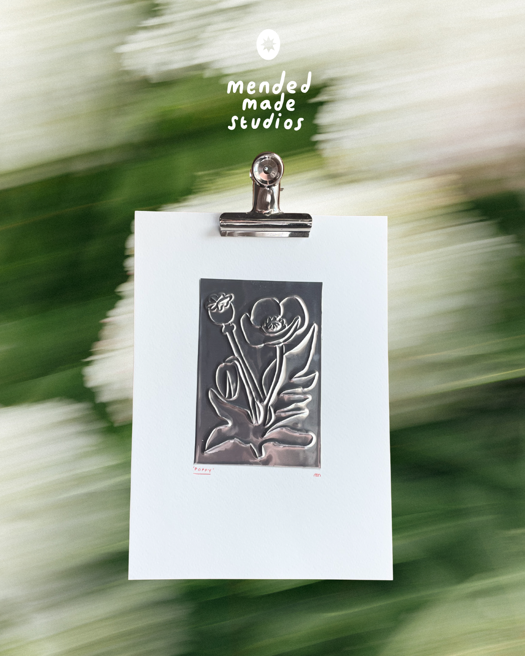 'Poppies' Hand Embossed Artwork