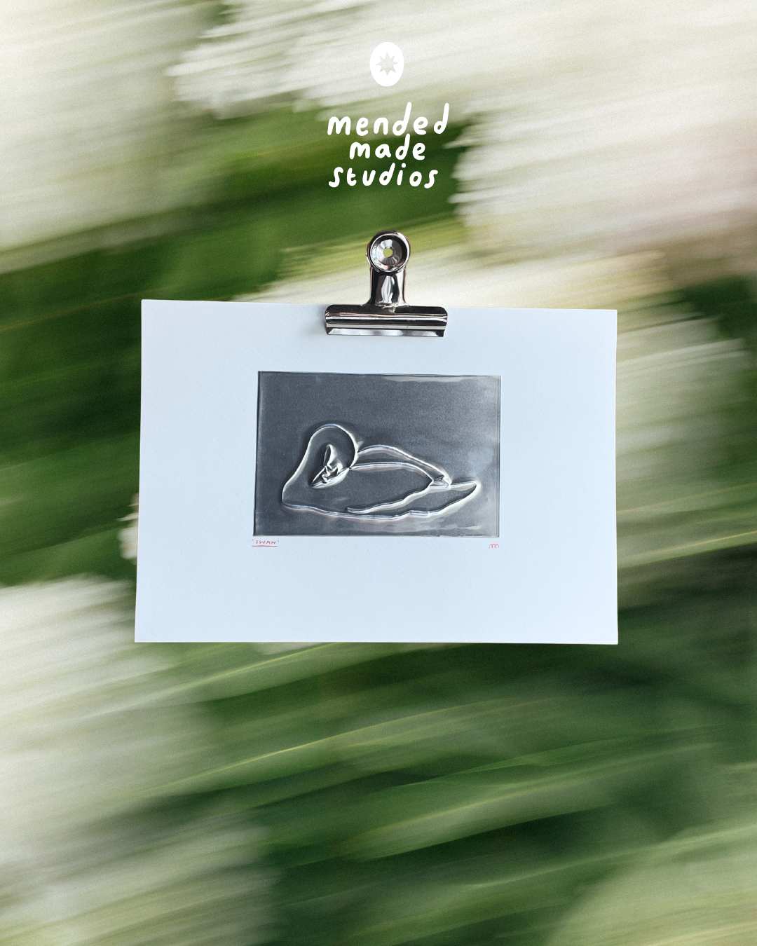 'Swan' Hand Embossed Artwork