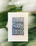 'Trying My Best' Hand Embossed Artwork